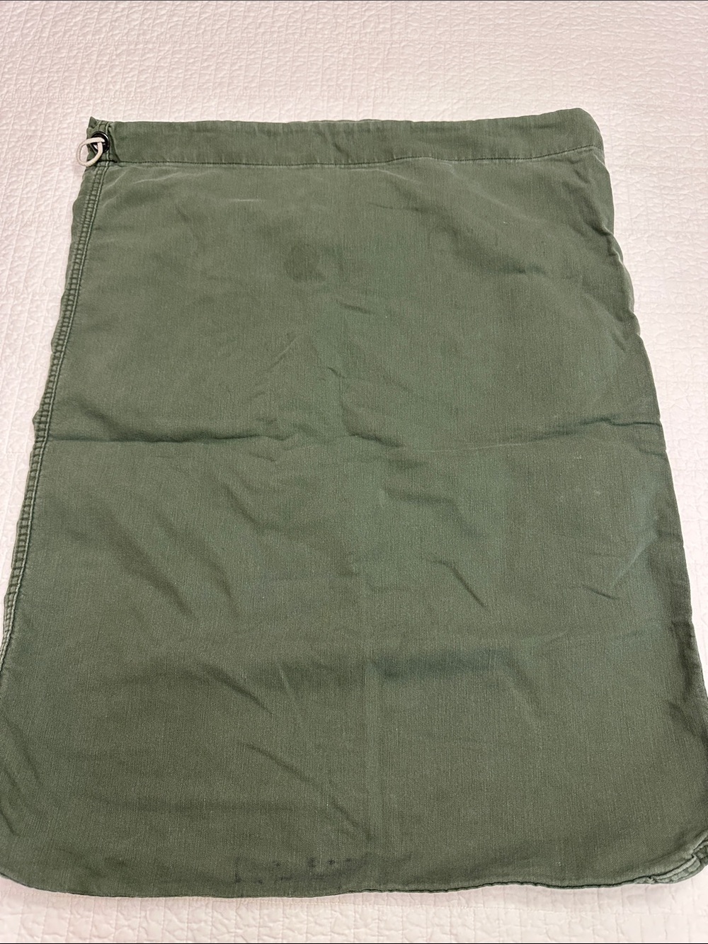 USGI Laundry Bag Olive Green Drawstring Cotton Gear Bag Natural Fiber